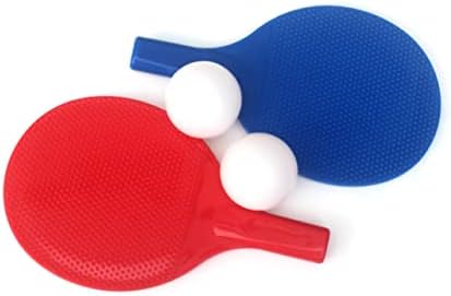 אביזרי כדורגל נוכרים 4 סטים מתחילים ניידים עטלף אדום כדורים משחקים אימונים כחולים פונג גן מלא מחבט שולחן