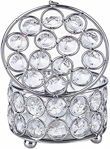 ליבר תאורת תכשיטים מתלה לאחסון עגול קופסאות תכשיטים גבישים חרוזים מארגן תכשיטים עם שיקוף בתוך קופסת אחסון תכשיטים