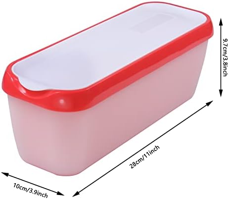 גלידה אמבטיה, 1.5 ליטר, מיכל מקפיא לאחסון גלידה עם מכסים, מיכל שימוש חוזר מבודד כפול עם בסיס ללא החלקה, הניתן לערימה