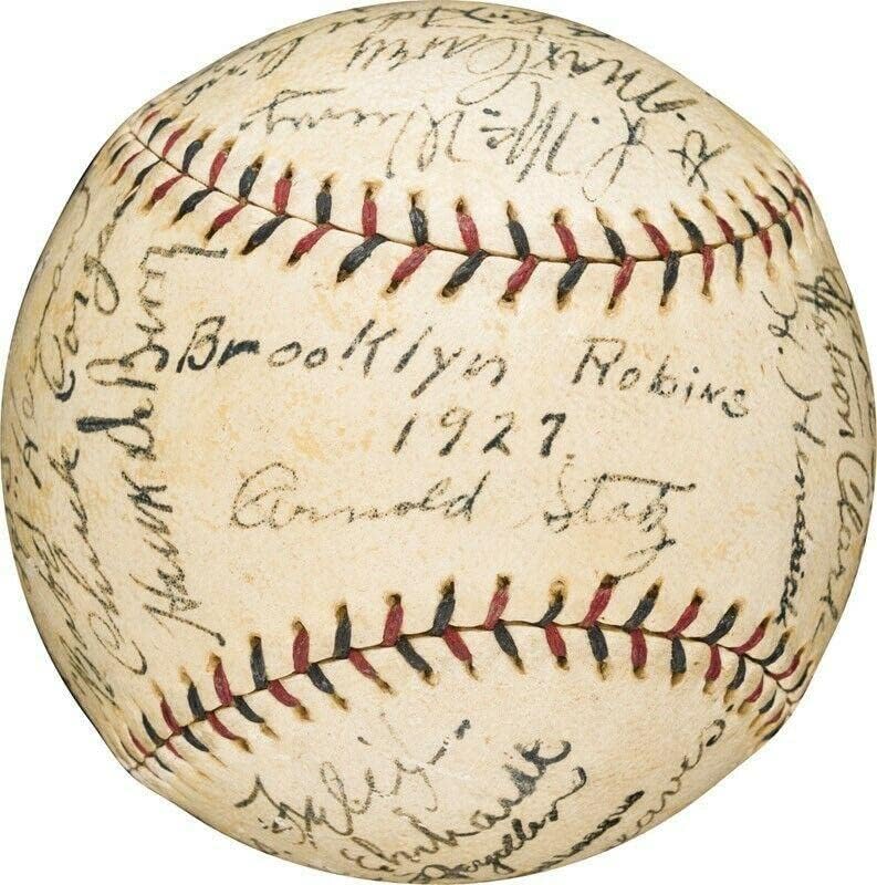 צוות דודג'רס משנת 1927 משנת 1927 חתם על NL Baseball PSA DNA COA - כדורי בייסבול חתימה