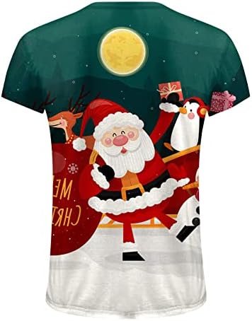חולצות חג מולד של Wybaxz לגברים גברים סתיו חורף שרוול מזדמן שרוול קצר חג המולד 3D מודפסות חולצות אופנה
