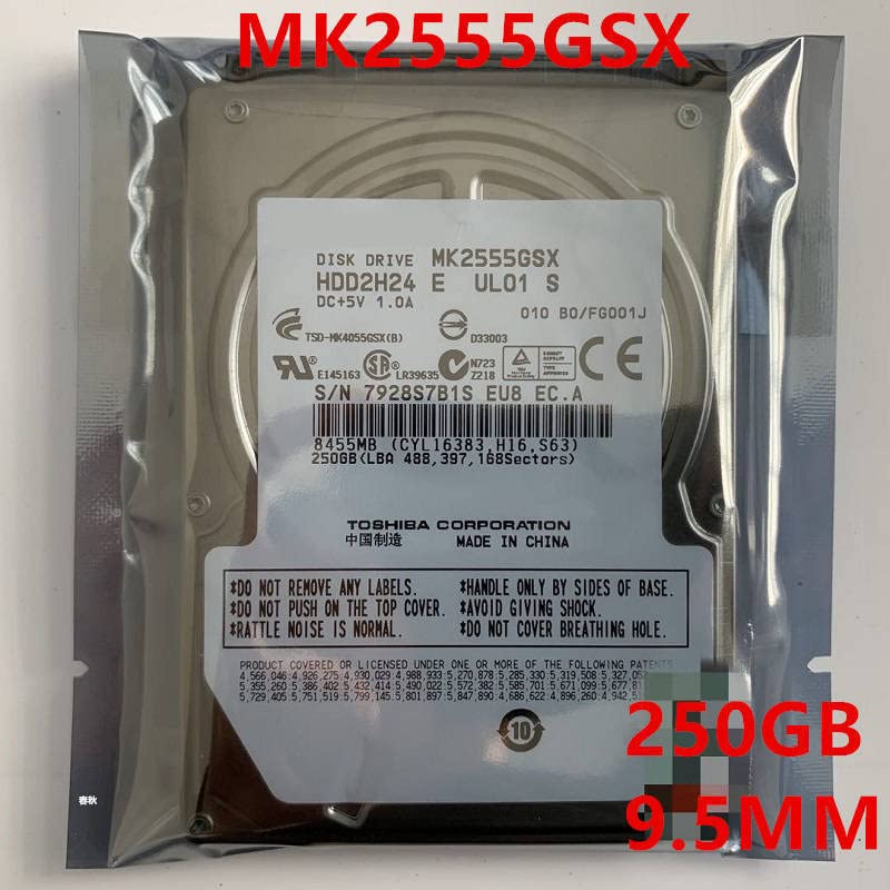 Midty HDD עבור 250GB 2.5 SATA 3 GB/S 8MB 5400RPM 9.5 ממ לדיסק קשיח פנימי למחברת HDD עבור MK2555GSX