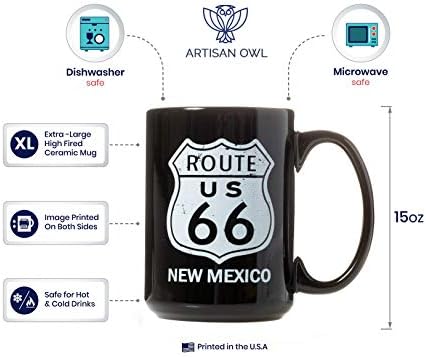 ניו מקסיקו כביש 66 אייקוני אמריקאי כביש קרמיקה קפה ספל-15 עוז דו צדדי