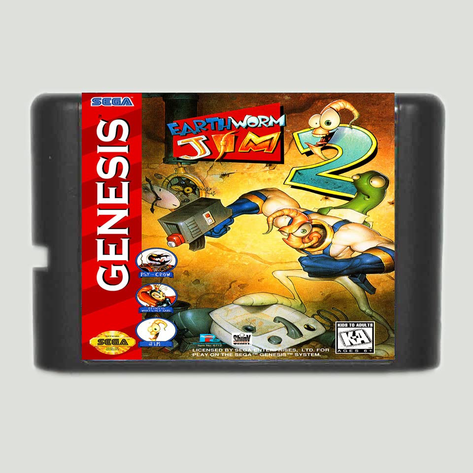 תולעת כדור הארץ ג'ים 2 16 סיביות קלף משחק MD עבור Sega Mega Drive עבור Genesis- Outrun