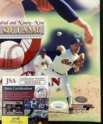 נולן ראיין חתום תמונה 11x14 בייסבול טקסס ריינג'רס Mets le Autograpth Hof JSA - תמונות MLB עם חתימה