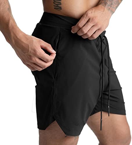 גזעי שחייה לגברים, אימון לגברים המריץ מכנסיים קצרים יבש מהיר פעיל 5 אינץ 'מכנסיים קצרים עם כיסים,
