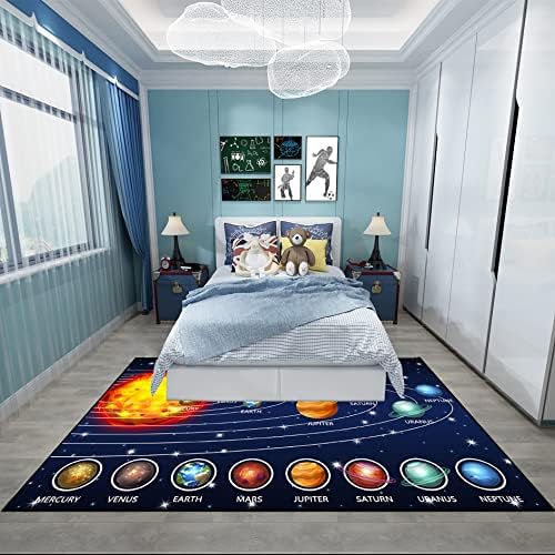 בני שטיחים לחדר שינה חיצוני חלל שמש מערכת שטיח ילדים שטיחים לחדר שינה בני ילדים שטיחים עבור משחקים גלקסי
