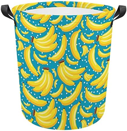 בננה סלי כביסה עם ידיות עמיד למים מתקפל עגול בגדי סל אחסון ארגונית