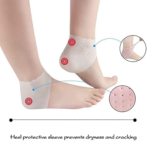 2 יחידות סיליקון רגליים טיפול גרבי לחות ג ' ל העקב דק גרבי עם חור סדוק רגל עור טיפול כיסוי מגיני