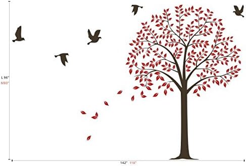 משתלת ציפורים מעופפות מדבקת קיר חדרים חדרים נערות בנות בנים טפטים ציורי קיר ענף נשלף עלים עציץ עץ