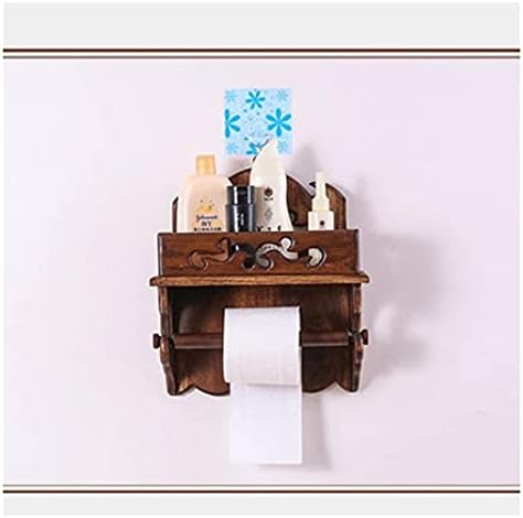 Rahyma Weiping - מחזיקי נייר טואלט טואלט גליל עץ קולב קולב דלת רכוב על דלת מחזיק נייר טואלט דקורטיבי מתקן גליל