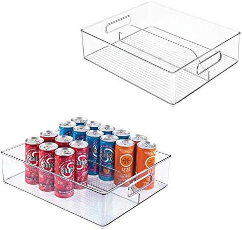 עיצוב-70630 מ '2 מקרר פלסטיק ומקפיא מחולק אחסון ארגונית סל עם ידיות, סל מזון, משקאות, לייצר ארגון,