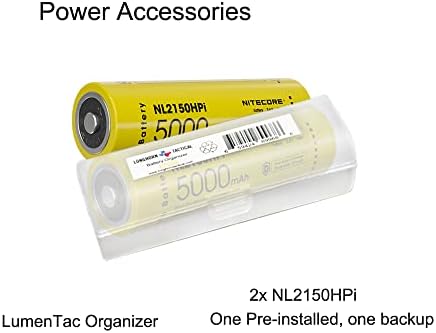 צרור כוח Nitecore P20IX+NL2150HPI 4000 לומן נטען פנס טקטי, 2x NL2150HPI, ומארגן Lumpentac