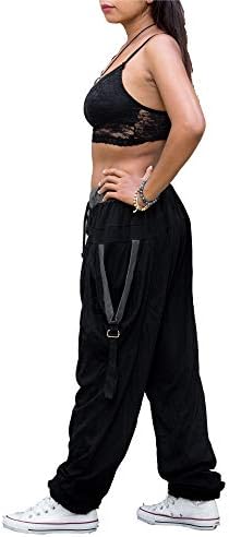 מכנסי טרקלין הרם הרופפים של נשים עם כיסים עם כיסים יוגה כותנה מותניים אלסטיים רצים מכנסיים רחבים