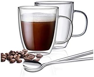כל הכוסות המבודדות כוסות אספרסו עם ידית אידיאלית לקפה, קפוצ'ינו, לאטה, תה, משקה