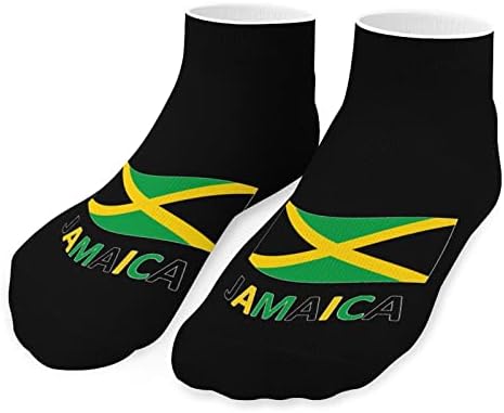 דגל ג'מייקני מצחיק גרבי קרסול גרביים אתלטיות ללא מופע מרופדות לגברים נשים