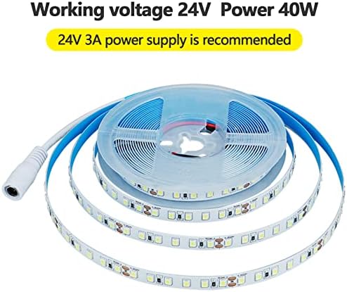 KXZM 24V רצועת LED אור טבעי לבן 4000K 600 דלקות 5M/16.4ft גמיש SMD2835 בהירות גבוהה ללא מים IP33 אורות LED לחדר