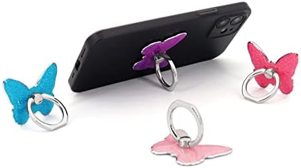 טלפון סלולרי טבעת מחזיק פרפר אצבע טבעת אחיזת סטנד 360 סיבוב 180 סיבוב להעיף אוניברסלי רגלית תואם עם כל טלפונים