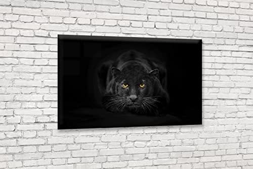 אקריליק קיר מודרני אמנות פנטר - בעלי חיים בסדרת השחור -לבן הפראי - עיצוב פנים NFT - אמנות קיר