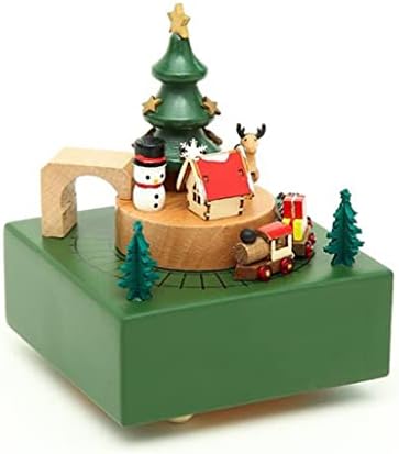 Tazsjg קרוסלת עץ קופסת מוסיקה לחג המולד ילדה קטנה ילדה ילדה יום הולדת מתנה ריהוט לבית קישוטי רטרו