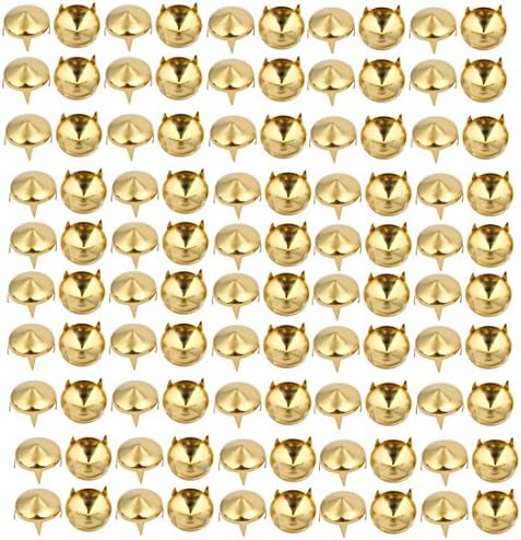 AEXIT 100 PCS 12 ממ חומרה ביתית מחודדת נייר ראש עגול בראד צליל זהב לראקפינג דגם מלאכת DIY: 53AS129QO279