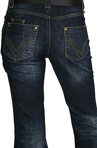Evedesign משנות ה -70 מכנסיים תחתון פעמון לגברים, מכנסי ג'ינס בג'ינס בגיל