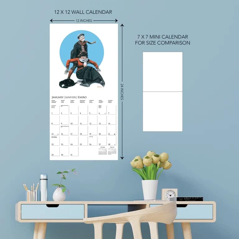 Graphique Saturday Saturday Post Wall Calendar-לוח השנה של 16 חודשים 2023, 12 x12 w/ 3 שפות, תצוגה