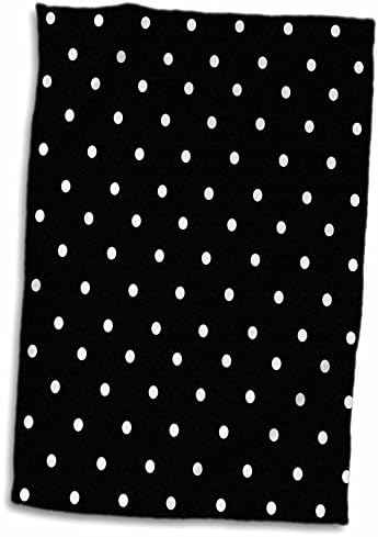3ד רוז שחור ולבן דפוס פולקה-נקודות קטנות-קלאסי מסוגנן-קלאסי אלגנטי רטרו דוטי ספוט יד / מגבת