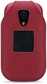 מארז מצויד עור לצרכן Doro 7050, Tracfone Doro 7050L טלפון Flip - תכונות: קליפ חגורה מסתובב, מסך