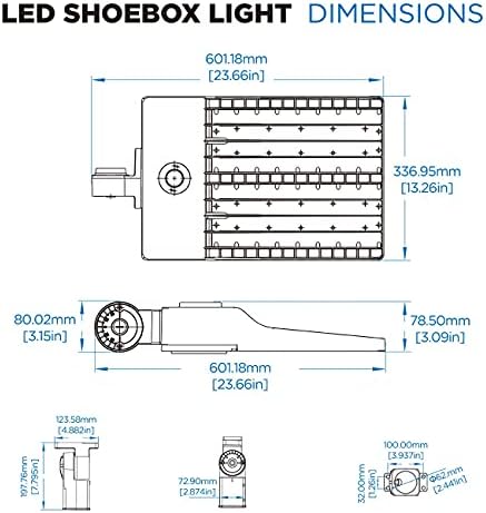 אור חניון LED 300W LED, 42,000 LM 5000K ETL מוסמך 0-10V לעומק LED Box Lig
