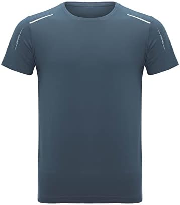 BMISEGM חולצות אימון קיץ לגברים קיץ נושם מהיר ליישום צבע אחיד הדפס ספורט דפוס עגול עגול חולצות קטנות