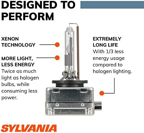 Sylvania - D1R נורת פנס בסיסי HID - מנורה בהירה, לבנה ועמידה בעלת ביצועים גבוהים