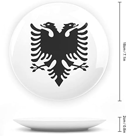 גדלות אלבנית דגל קרמיקה עצם קרמיקה סין צלחות דקורטיביות עם קישוטים תלויים לוחות ארוחת ערב