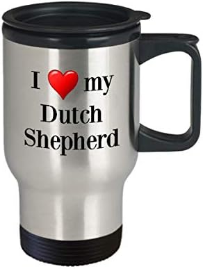ספל נסיעות רועה הולנדי - מתנת ספל קפה של חובב אל חלד מבודד תרמי