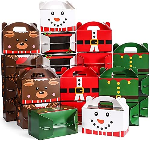 חג המולד לטפל קופסות, 24 חתיכות משובץ סנטה שדון איילים שלג זנגוויל חג המולד קרטון הווה סוכריות קוקי