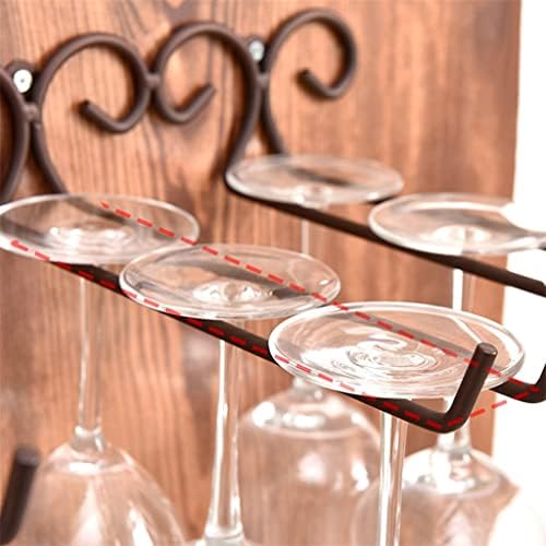 Yfqhdd קיר מתכת רכוב על יין מזכוכית מחזיק גביע גביע גביע מכוסה בר גזע.