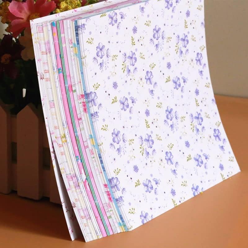 Yfqhdd 70 pcs/הרבה דפוס פרחים זול Diy Diy ילדים אוריגמי נייר נייר קישוט רקע 14.5x14.5 12 פטרנים מעורבים