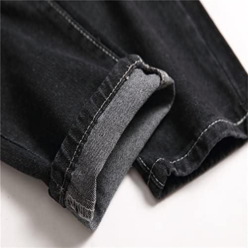 מכנסי ג'ינס קרועים ישר של Maiyifu-GJ, ישר כושר ישר, הרסו ג'ינס ג'ינס במצוקה לילדים קלאסיים מכנסי ג'ין עם חורים