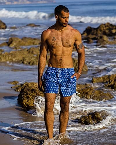 גברים לשחות מכנסיים קצרים 5 מהיר יבש בגד ים רחצה חליפות חוף מכנסיים קצרים עם רשת רירית כיסים