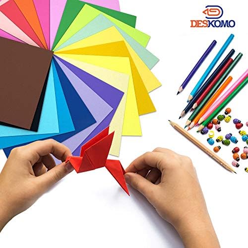 נייר אוריגמי דסקומו לילדים דו צדדי-חבילה של 180 גיליונות-20 חבילות נייר אורגאמי צבעוניות תוססות