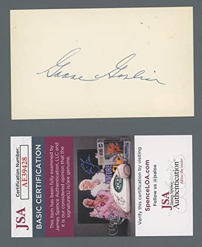 גוס גוסלין חתם על כרטיס אינדקס אוטומטי עם אישור ג ' יי. אס. איי-חתימות חתוכות של ליגת הבייסבול