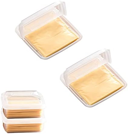 וונליק 2 מארז-מיכלי אחסון גבינות מפלסטיק עם מכסים אטום שומר על מיכל גבינה טרי וטעים למקרר