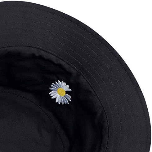 כובע דלי רקמת פרחי כובע כותנה דלי דלי חוף כובע שמש לגברים נשים ילד הפיך