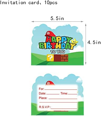 Taimowei 20 PCS סופר אח הזמנה לכרטיס יום הולדת אספקת אחים של אחי וידאו פוסט כרטיסי ציוד חבילה חבילה של מסיבת