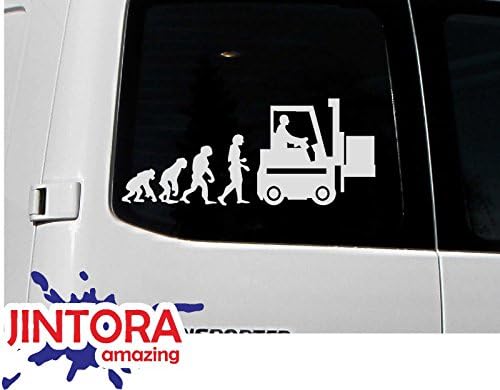 מדבקה של JINTORA - מדבקות מכוניות - מלגזות אבולוציה - 190x80 ממ - JDM - Die Cut - Bus - Window - מחשב