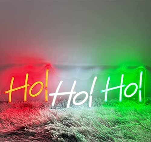 הו הו הו! שלט ניאון לחג המולד עיצוב קיר בהתאמה אישית, אור LED בהתאמה אישית, עיצוב סנטה, עיצוב קיר ביתי, מתנות