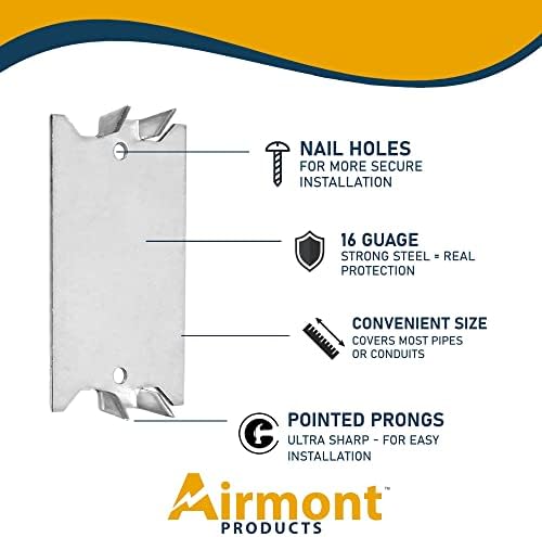 מוצרי Airmont AP-12061, צלחת ציפורניים בטיחותית לחתיכי עץ פלדה 16 מד, 1.5X 2.5 אינץ