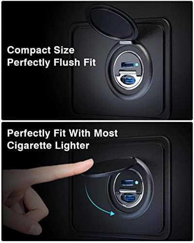 EWA USB C מטען מכוניות 30W, קטן ביותר 4.8A יציאה כפולה USB C PD טלפון מטען רכב, מתאם מכוניות מתכת מתאימות