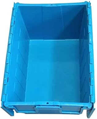 תיבת משלוח קופסת אחסון פלסטיק תעשייתי תיבת אחסון תיבת אחסון תיבת מחזור עם מכסה צירים כחול גדול