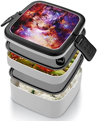 Galaxy Folf הדפיס את הכל בקופסת בנטו אחת מיכל ארוחת צהריים למבוגרים עם כף לבית ספר /עבודה /פיקניק